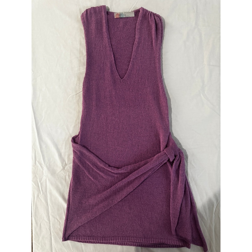 FP Beach Sweater Knit Cover Up Dress Coquette Coastal Grandmacore Boho Medium